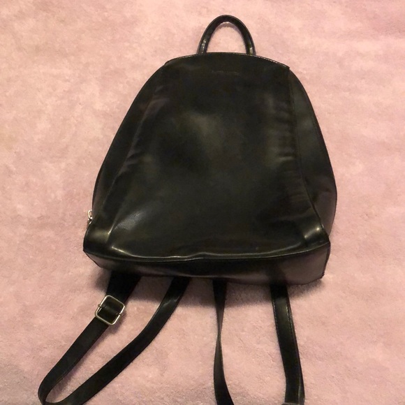 David Jones Bags David Jones Black And Gold Leather Backpack Purse